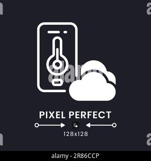 Weather app white solid desktop icon Stock Vector