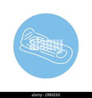 Inflatable water mattress for pool black line icon. Pictogram for web page, mobile app, promo. Stock Vector