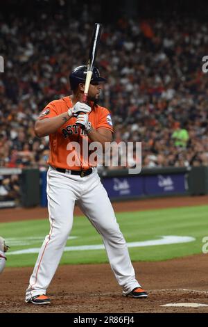 Houston Astros' Jose Abreu bats during the first inning of a spring  training baseball game against the Miami Marlins, Sunday, March 19, 2023,  in Jupiter, Fla. (AP Photo/Lynne Sladky Stock Photo - Alamy