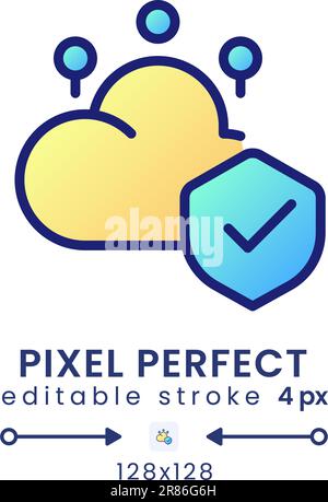 Cloud security gradient fill desktop icon Stock Vector