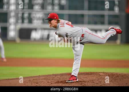 Cincinnati Reds pitcher Andrew Abbott (41) during the MLB interleague game between the Cincinnati Reds and the Houston Astros on Friday, June 16, 2023 Stock Photo