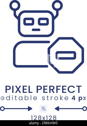 Advanced bot protection linear desktop icon Stock Vector