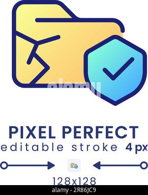 Data loss prevention gradient fill desktop icon Stock Vector