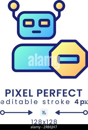 Advanced bot protection gradient fill desktop icon Stock Vector