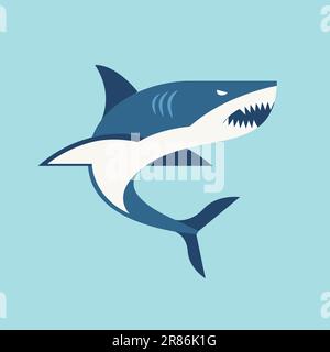 sharks illustration logo emblem. Vector illustration Stock Vector