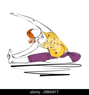 One continuous single drawing line Vector illustration of yoga pose for pregnant. International yoga day. Stock Vector