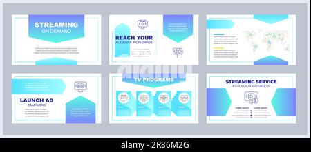 Streaming on demand presentation templates set Stock Vector