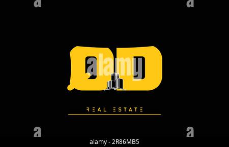 Real Estate letters Modern Creative logo QD , DQ Stock Vector