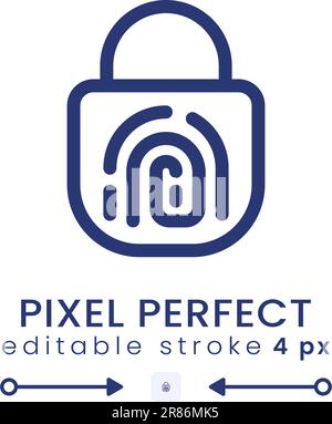Fingerprint access linear desktop icon Stock Vector