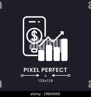 Personal finance app white solid desktop icon Stock Vector