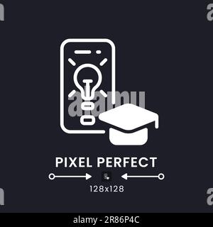 Education app white solid desktop icon Stock Vector