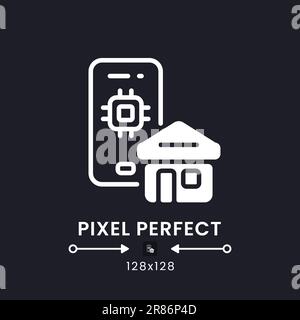 Home Automation app white solid desktop icon Stock Vector