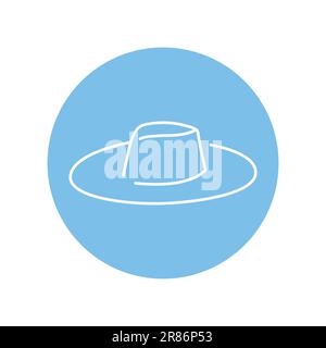 Summer beach hat black line icon. Pictogram for web page, mobile app, promo. Stock Vector