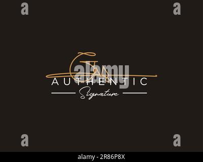 GV Signature Logo Template Vector. Stock Vector