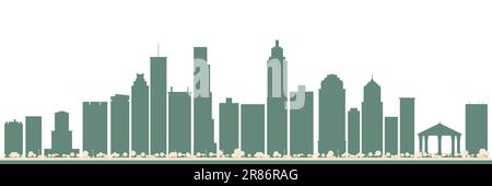 Abstract Atlanta USA City Skyline with Color Buildings. Vector Illustration. Business Travel and Tourism Concept with Modern Buildings. Stock Vector