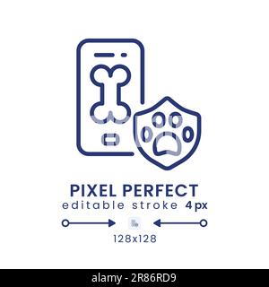 Pet Care app linear desktop icon Stock Vector