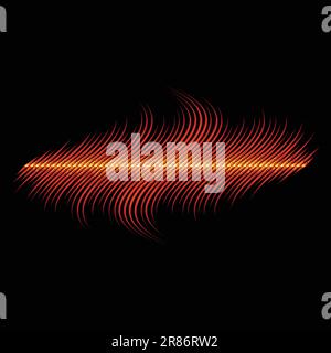 Fire styled music waveform with sharp edges. Stock Vector