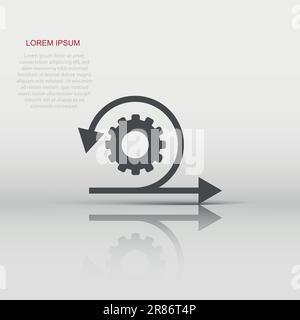Agile icon in flat style. Flexible vector illustration on white isolated background. Arrow cycle business concept. Stock Vector