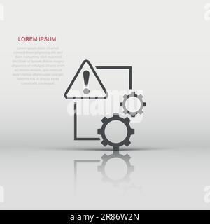 Document error icon in flat style. Broken report vector illustration on white isolated background. Damaged business concept. Stock Vector