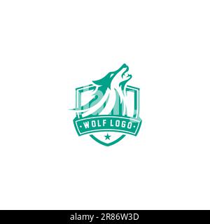 Wolf Logo Strong. Wolf Shield Logo Design Stock Vector