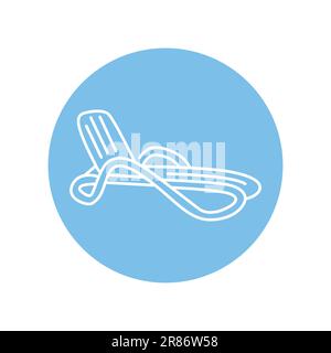 Beach deck chair black line icon. Pictogram for web page, mobile app, promo. Stock Vector