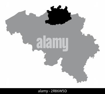 Map of Antwerp in Belgium on white background Stock Vector