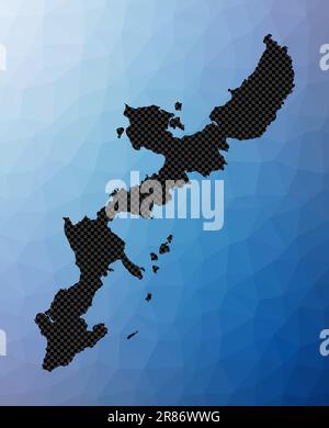 Okinawa Island geometric map. Stencil shape of Okinawa in low poly style. Beautiful island vector illustration. Stock Vector