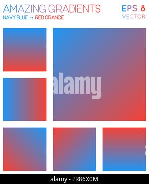Colorful gradients in navy blue, red orange color tones. Admirable gradient background, great vector illustration. Stock Vector