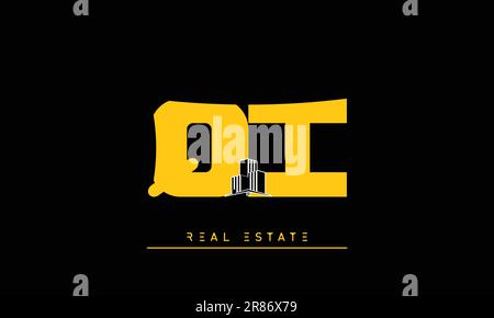 Real Estate letters Modern Creative logo QI , IQ Stock Vector