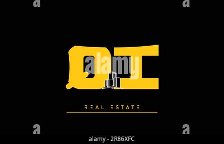 Real Estate letters Modern Creative logo QI , IQ Stock Vector