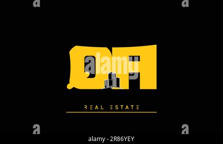 Real Estate letters Modern Creative logo QA , AQ Stock Vector