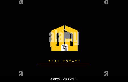 Real Estate letters Modern Creative logo QJ , JQ Stock Vector