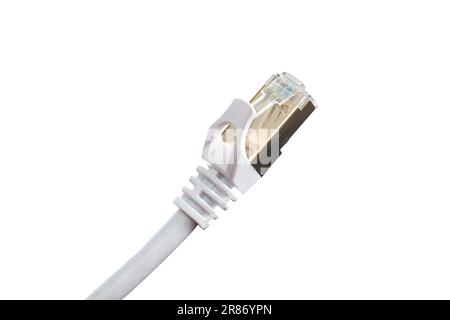 Network utp cable isolated on white Stock Photo