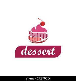 Dessert logo design Vector icon illustration template Stock Vector