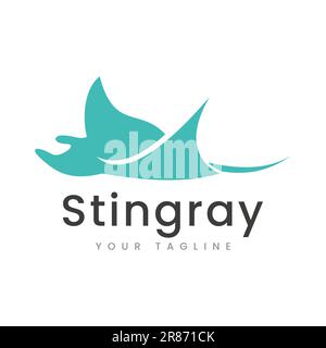 Illustration of Stingray Logo Design Vector Template Stingray silhouette image can be used for a restaurant logo Stock Vector