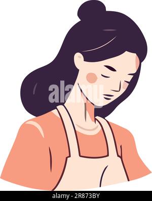 One smiling chef in uniform cooking food Stock Vector