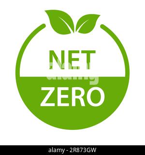 net zero carbon footprint icon vector emissions free  no atmosphere pollution CO2 neutral stamp for graphic design, logo, website, social media, mobil Stock Vector