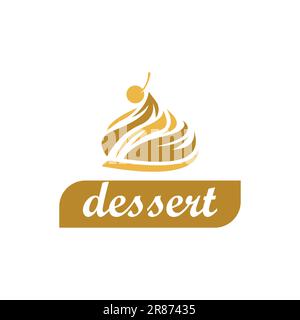 Dessert logo design Vector icon illustration template Stock Vector