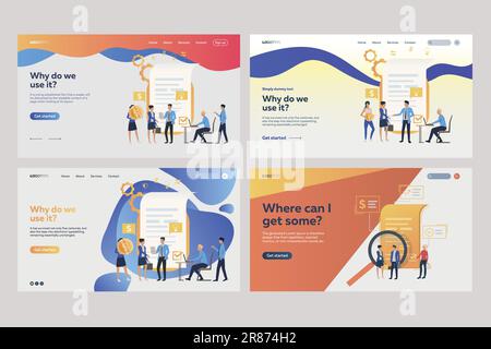 Collection of business analysts analyzing financial reports Stock Vector