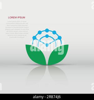 Antioxidant icon in flat style. Molecule vector illustration on white isolated background. Detox business concept. Stock Vector