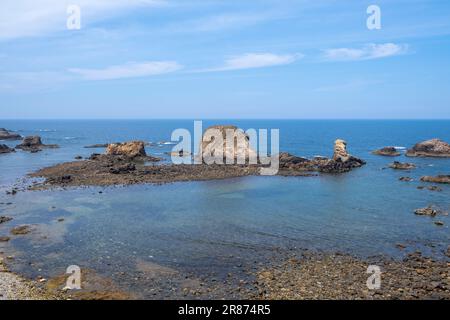 Beach of Represas in Tapia de Casariego, Asturias, Spain. Cantabrian Sea coast. Stock Photo