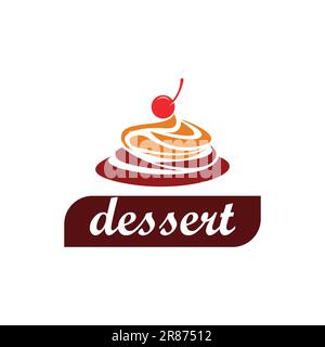 Dessert logo design Vector icon illustration template Stock Vector