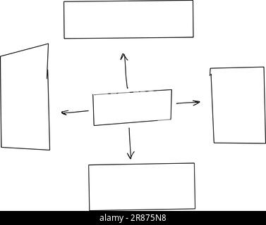 sketch infographic action algorithm template with arrows and shapes for text Stock Vector