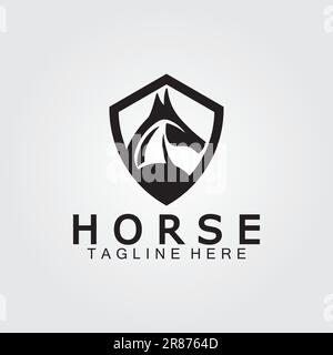 Black horse head silhouette logo vector illustration Stock Vector