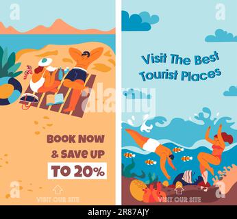 Visit best tourist places, book now and save money Stock Vector