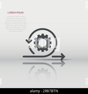 Agile icon in flat style. Flexible vector illustration on white isolated background. Arrow cycle business concept. Stock Vector