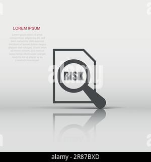 Risk level icon in flat style. Result vector illustration on white isolated background. Assessment business concept. Stock Vector