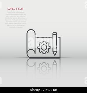 Prototype icon in flat style. Startup vector illustration on white isolated background. Model development business concept. Stock Vector