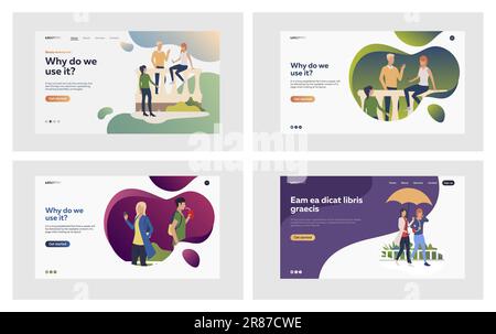 Online and offline communication set Stock Vector