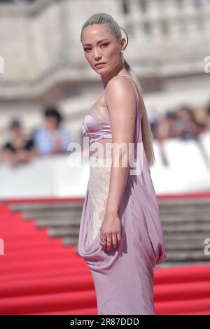 French actress Pom Klementieff poses during the premiere of ''Mission